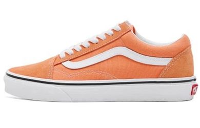 Vans Old Skool Shoes Womens Sz 7 Orange Canvas Low Top Skate Sneakers Athletic men size 5.5
