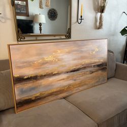 NBAODAN-Wood Framed Abstract Canvas 24” X 48”