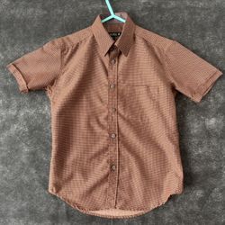 Daniel K Boys Short Sleeve Button Up Shirt Brown 6-7