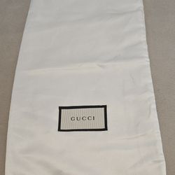 NEW Authentic GUCCI Logo Satin Shoe Dust Storage Bags 17" x 8" Black Ribbon