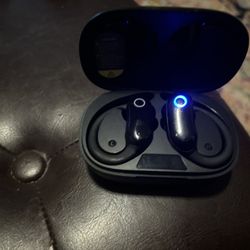 GNMN Bluetooth Headphones Wireless Earbuds 96hrs Playback Ear Buds IPX7 Waterproof Stereo Bass Over-Ear Earphones with Earhooks Microphone LED Battery