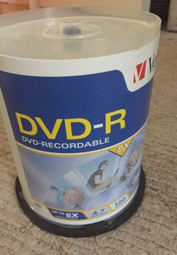Verbatim 4.7GB up to 8x Branded Recordable Disc DVD-R 100-Disc Spindle