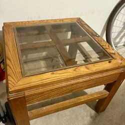 Wooden And Glass Table 