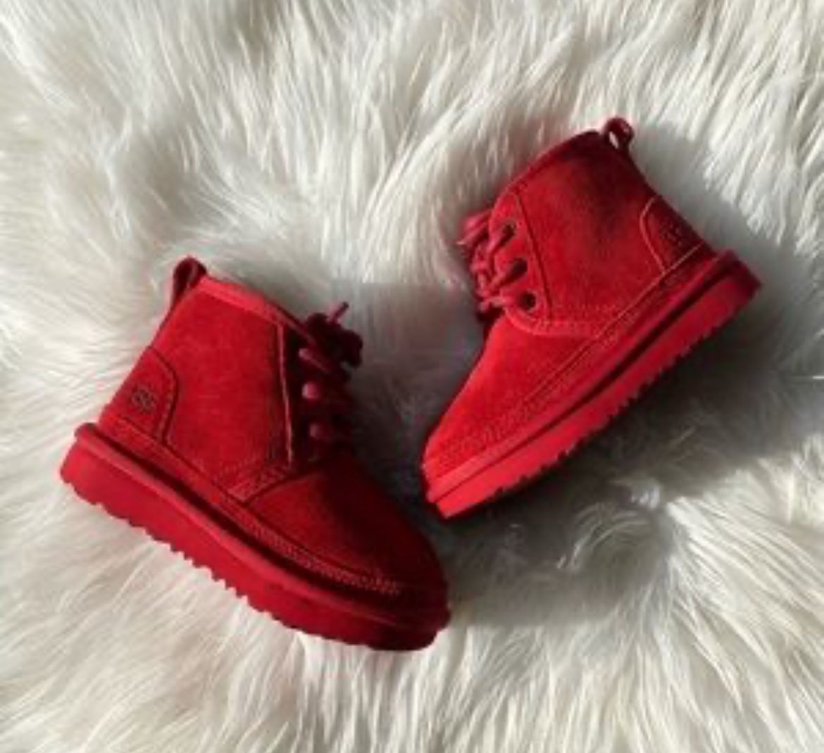  UGG Boots Plush Red Toddler Booties