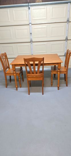Solid Wood Dining Table with 3 Chairs.