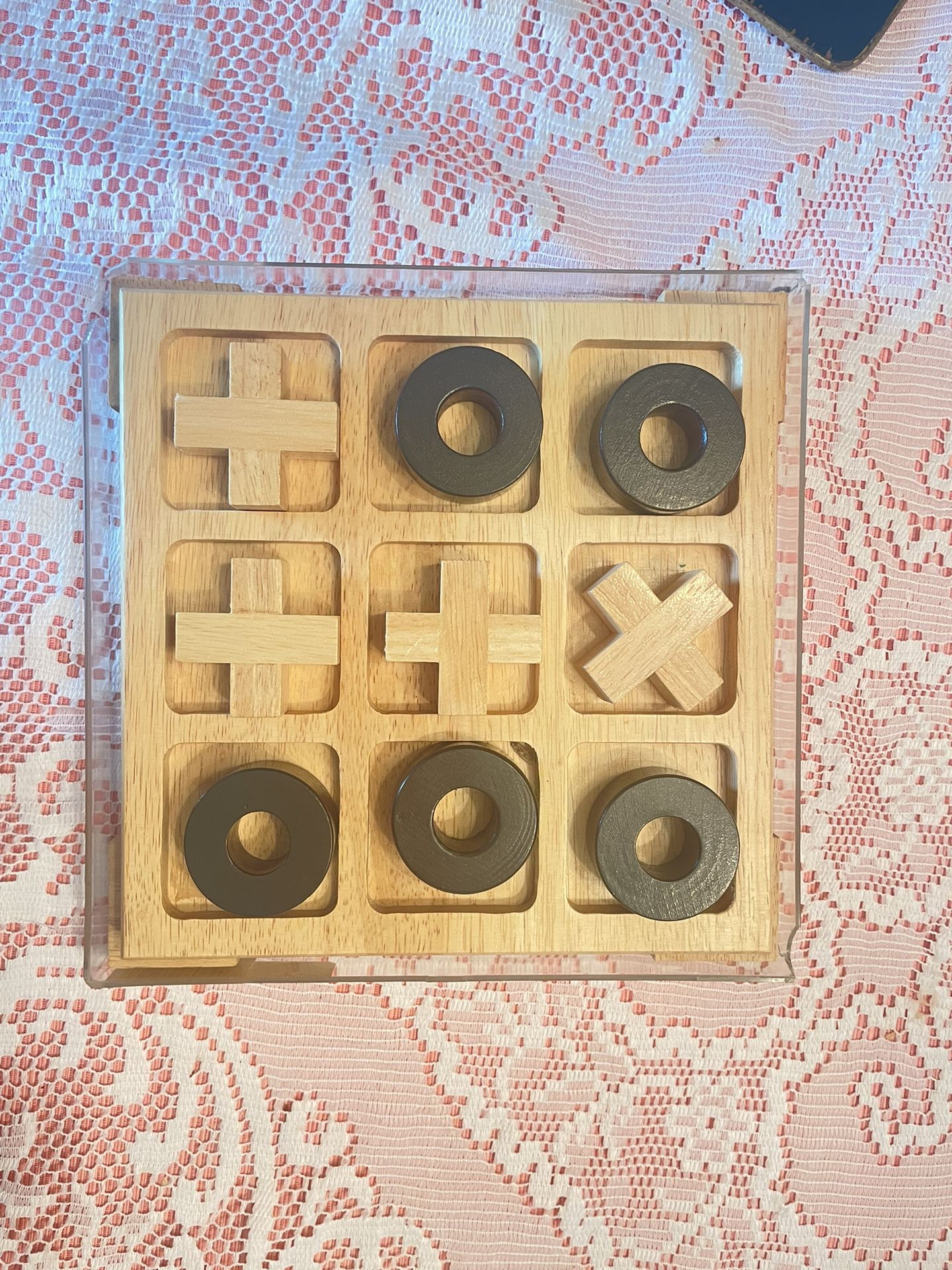 TIC TAC TOE WOODEN GAME CARDINAL OAKMONT COLLECTION EXCELLENT COMPLETE
