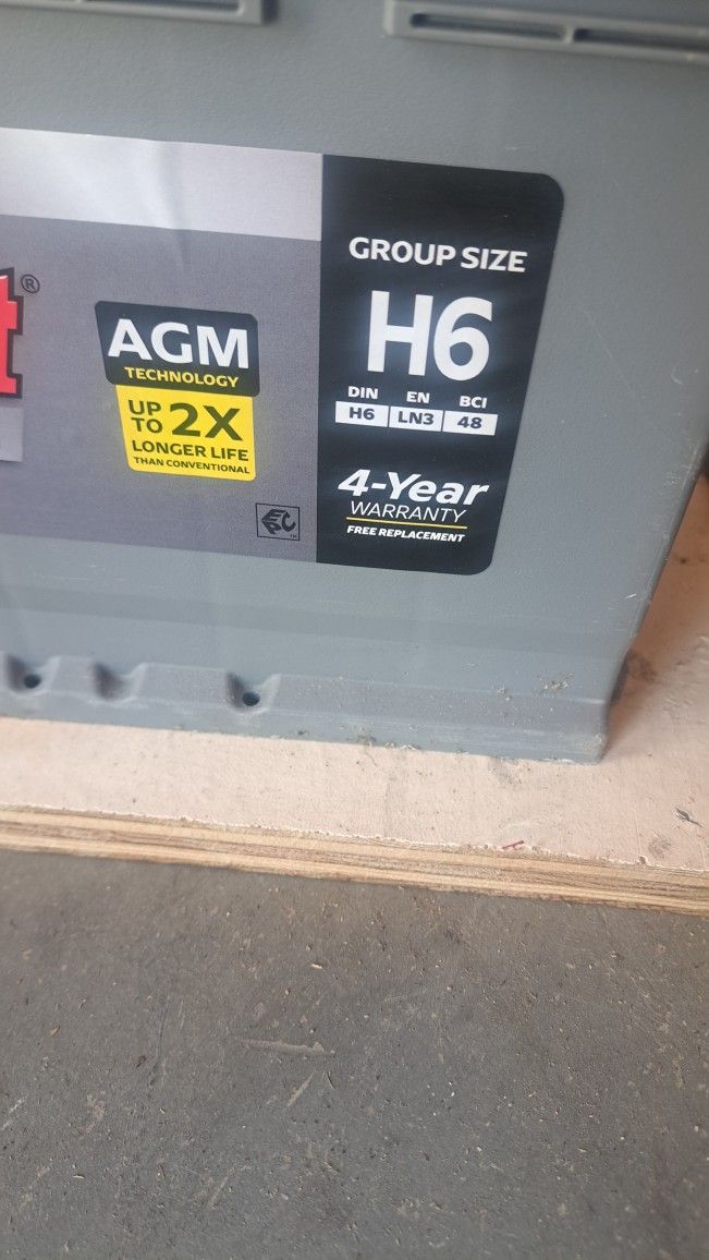 Brand new AGM car battery H6 w 4 yr warranty