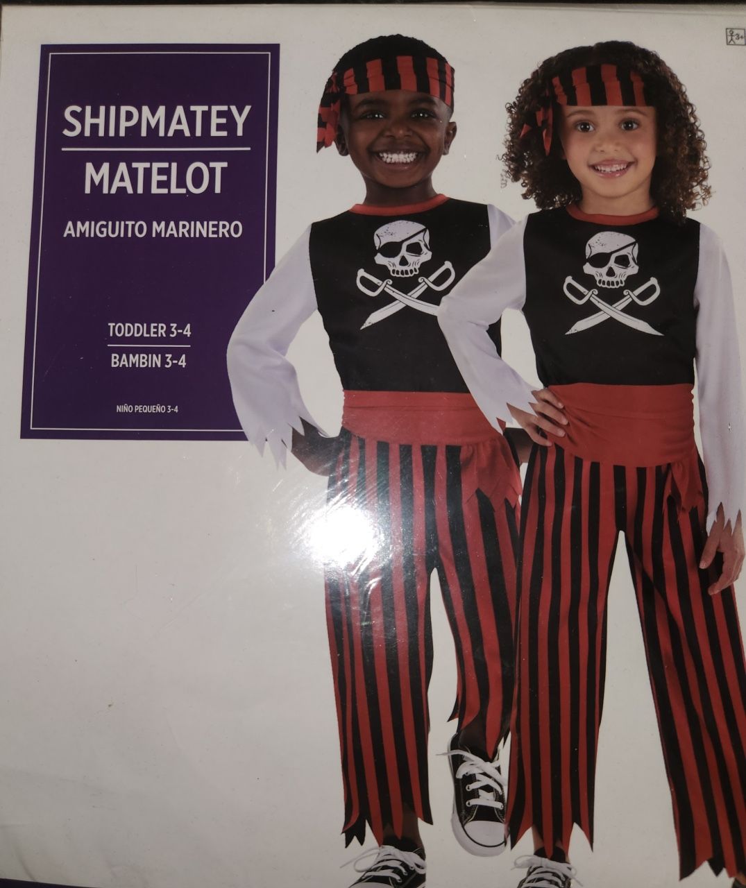 Kids Pirate Costume Size Toddler 3~4