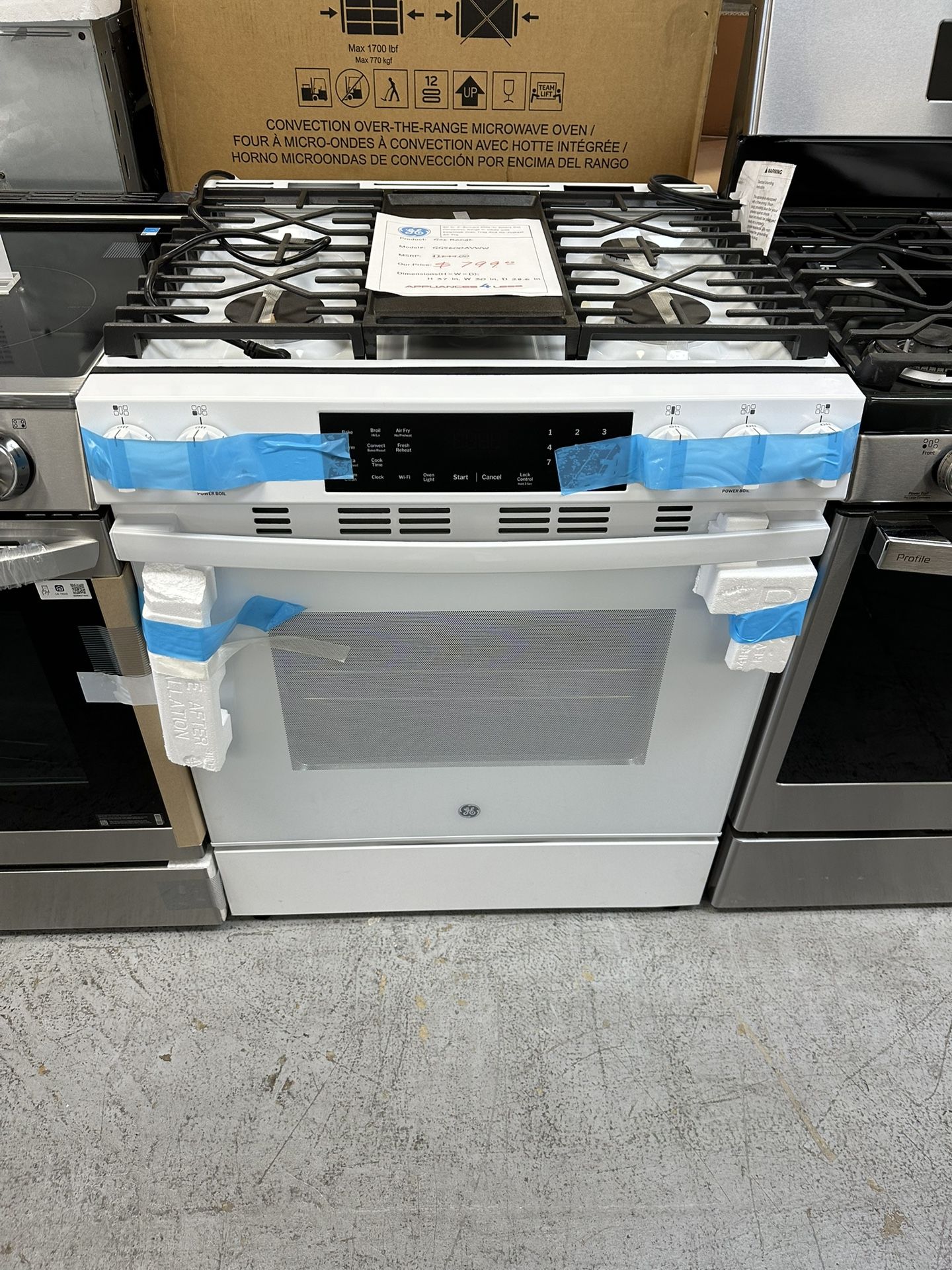 GE Gas Range On Sale Only $799 Slide In 30” Wide In White