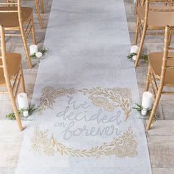 3 Ft. x 100 Ft. We Decided on Forever Polyester Wedding Aisle Runner