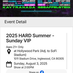 Selling 1 VIP Hard Summer Band!