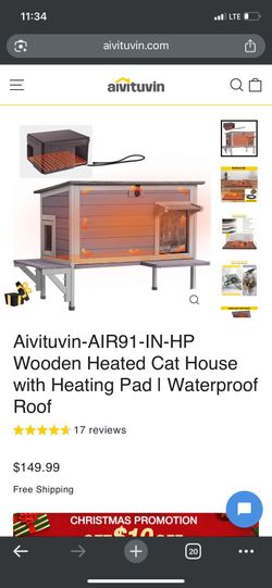 Cat House Metal With Heat Pad 