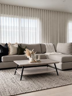 Brand New In Box！Modern Canyon Grey Coffee Table – Minimalist Design, Heavy-Duty & Easy to Assemble