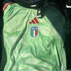 Adidas Italia Soccer Jersey New Light Green