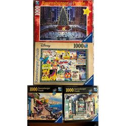 4 Ravensburger 1000-Piece Puzzles – Excellent Condition – $50 for All