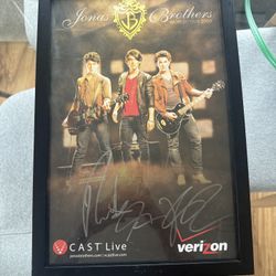 Jonas Brothers Signed And Framed Poster And Other Memorabilia