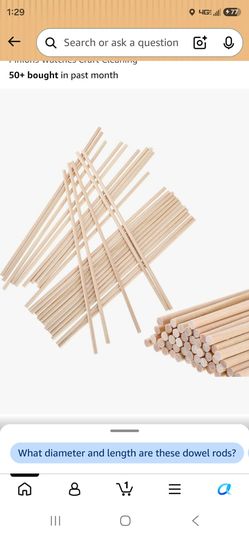 50 Pcs Watchmakers Peg Wood Set 3 mm x 150 mm