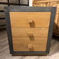 LIVING SPACES METAL/WOOD SIDE TABLE/NIGHTSTAND/PRINTER STAND