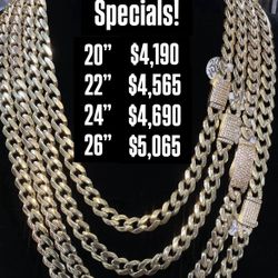 14K 9MM Monaco Chain Yellow Gold 