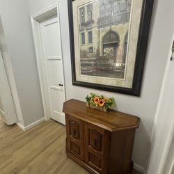 Beautiful Wooden Furniture Stand + Matching Painting - Bundle Deal! 