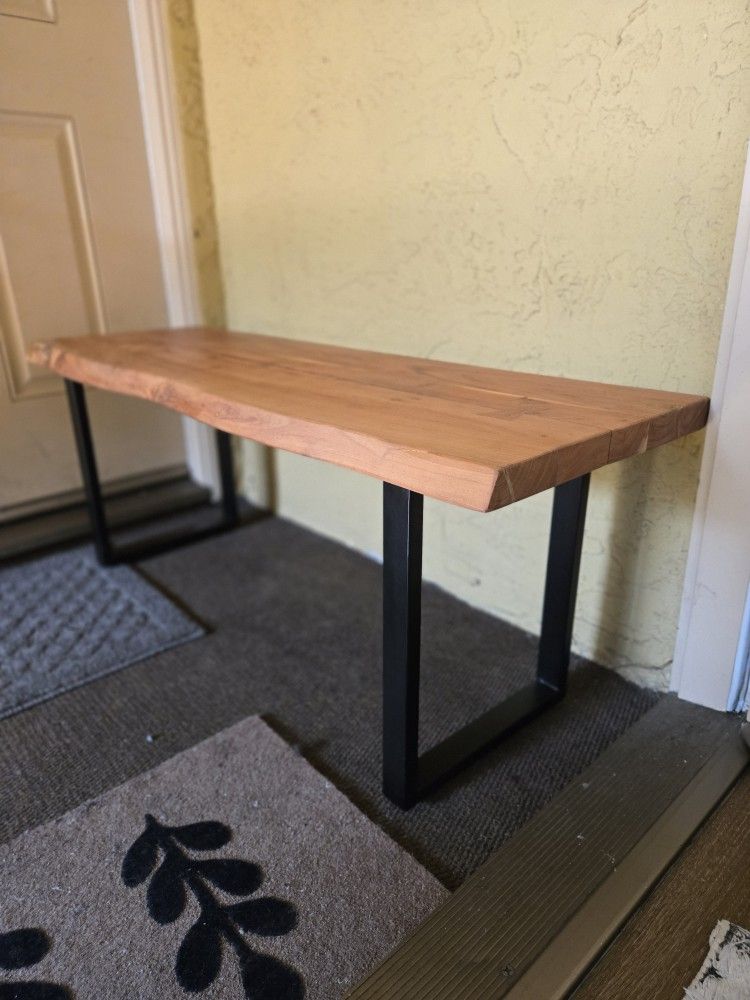 Live Edge Mudroom Bench Solid Maple Entryway Bench A Frame Legs