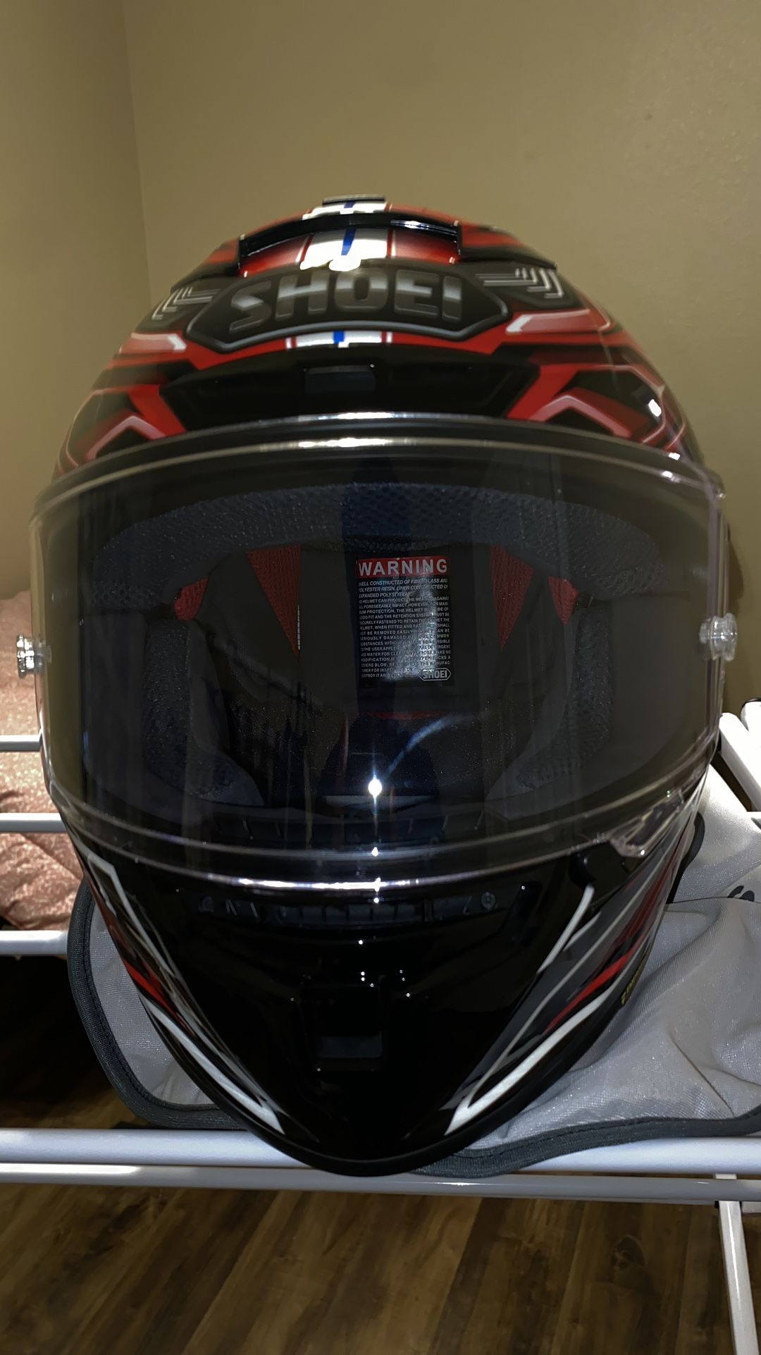 Shoei X-Fourteen Motorcycle Helmet – Medium – Red/Black/White Graphic