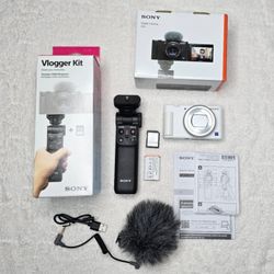 Sony ZV-1 Compact Digital 4K Camera Vlogger Creator's Kit Includes Shooting Grip with Wireless Remote Commander + 64GB Card 