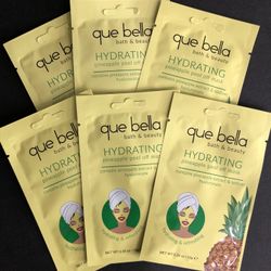 6 Pack Que Bella Bath & Beauty Hydrating Pineapple peel off mask 0.5 oz/ 15g.  