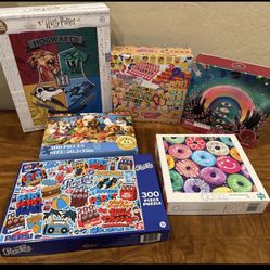 $5 For All 6 Assorted Jigsaw Puzzles Games