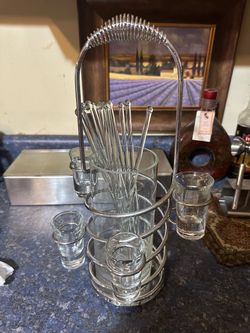 Vintage shot glass caddy