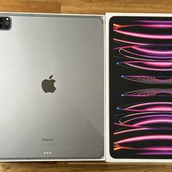 Apple iPad Pro 6th Generation 1 TB in Silver (WiFi+Cell) - UNLOCKED- LIKE NEW