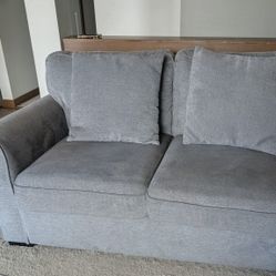 Gray Rolled-Arm Loveseat - Gently Used & Excellent Condition