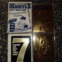 Mickey Mantle Gold Baseball Cards