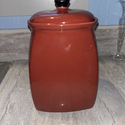 Corelle Coordinates Hearthstone Red Stoneware Canister W/Lid-Kitchen Storage Jar