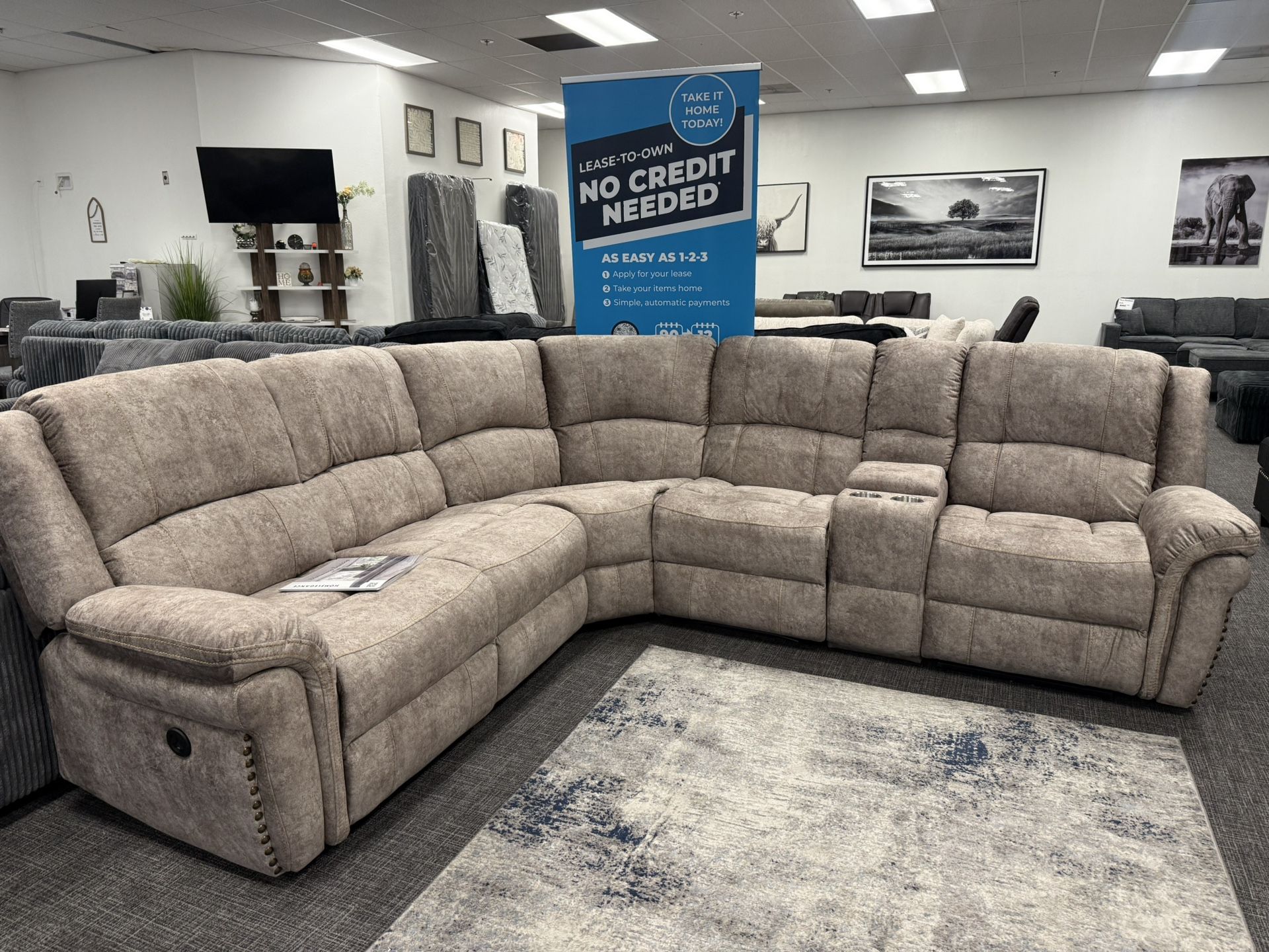 Brown Sofa Sectional Recliner Set - Free Delivery Promo 