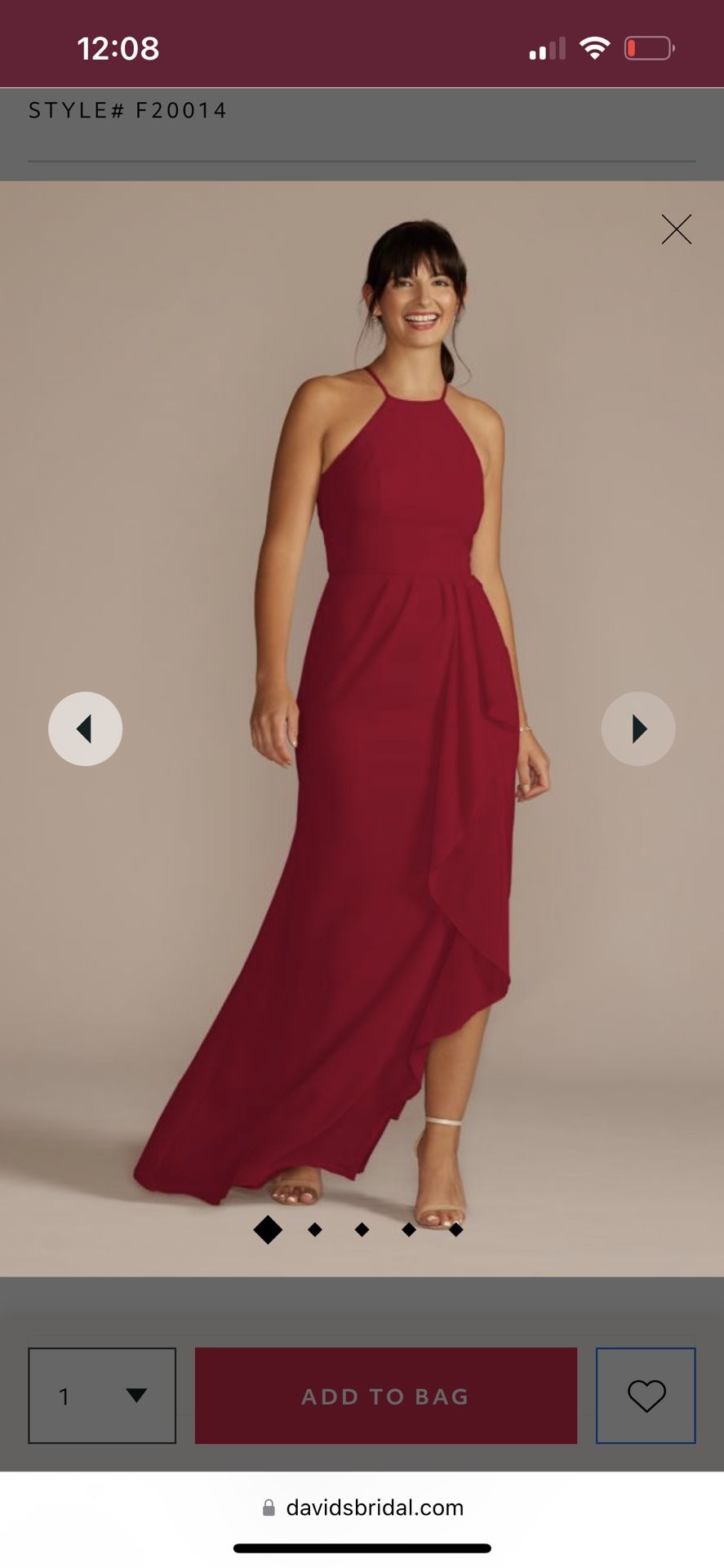 High Neck Chiffon Dress With Cascade - www.ice4pros.com.br