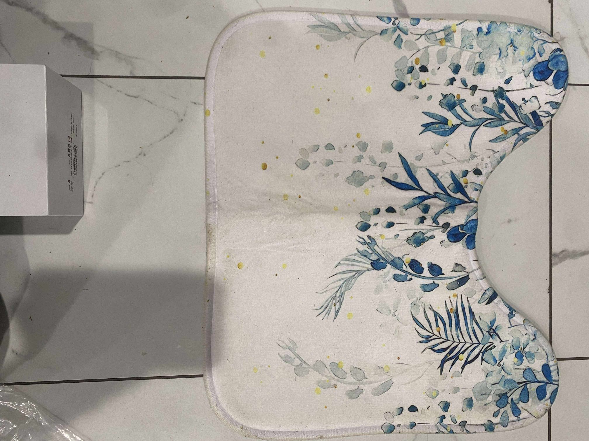 U-Shaped Floral Non Slip Rugs Absorbent Floor Carpet Bath Mat Sink Toilet