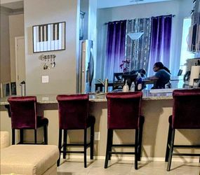 4 purple bar chairs