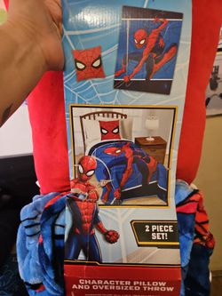 Spider man pillow and blanket