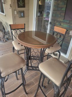 Table And Four Chairs Bar Iron