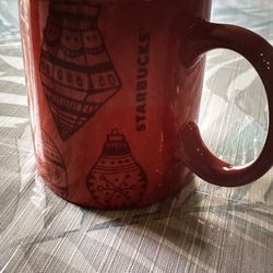 Starbucks 2015 Red Holiday Mug With Ornaments - 12 Fl Oz.