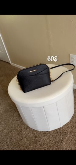 Michael Kors Black And Gold Leather Crossbody