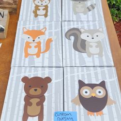 6 custom Canvas For Nursery Or Small Kids Room -$60