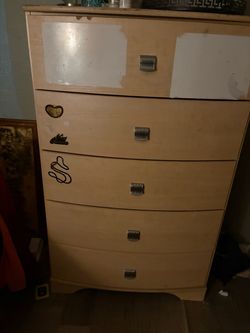 Tall 5-Drawer Wooden Dresser