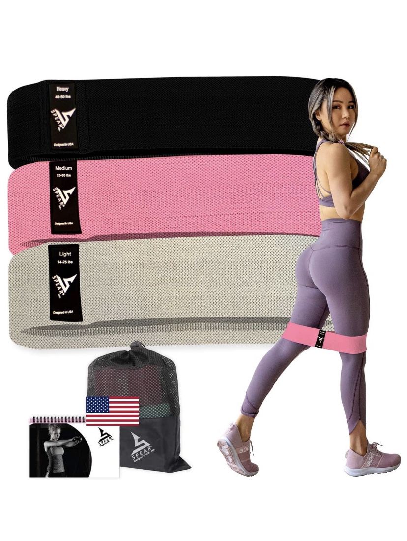 Resistance Bands Booty Bands for Women Butt and Legs, 3 Workout Bands Set, Non Slip Resistance Bands Set for Glute & Hip, Exercise Leg Bands for Worki