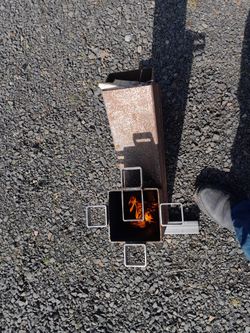 Home Made Off The Grid ROCKET STOVE. 