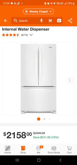 25.2 cu. ft. French Door Refrigerator in White with Internal Water Dispenser

