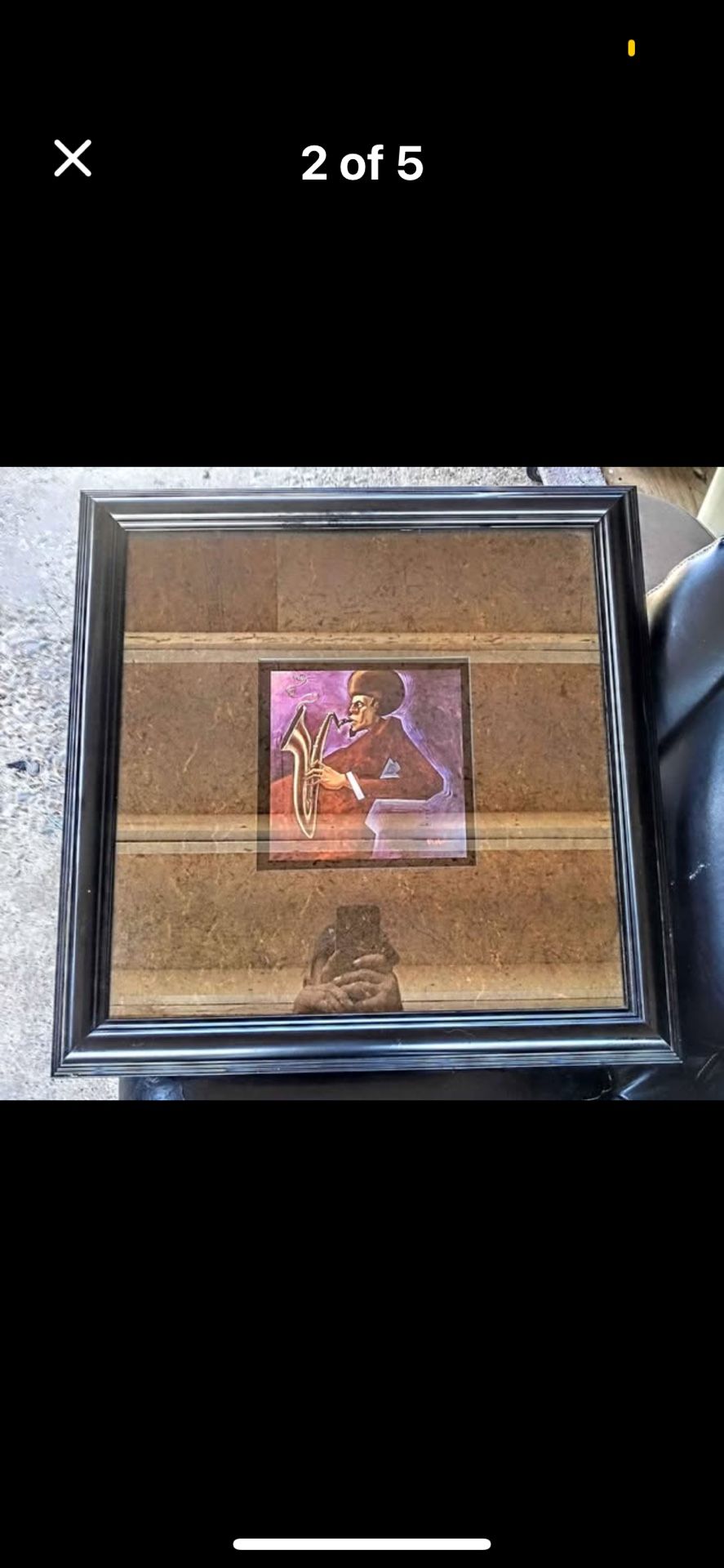 Very Cool original painting glass framed signed BUAJR $30 • RIO RANCHO, NM