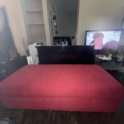 Red-Burgundy Ottoman