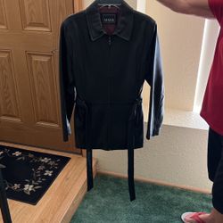 Women  Haller Collections Leather Jacket Black Size Large Excellent Condition 